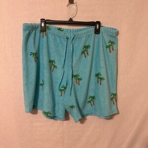 Blue Shorts with Palm Tree Print